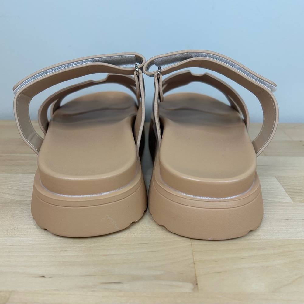 Chunky Platform Slide Sandals Nude Adjustable Comfort Size 7.5 NWOT - Picture 5 of 6